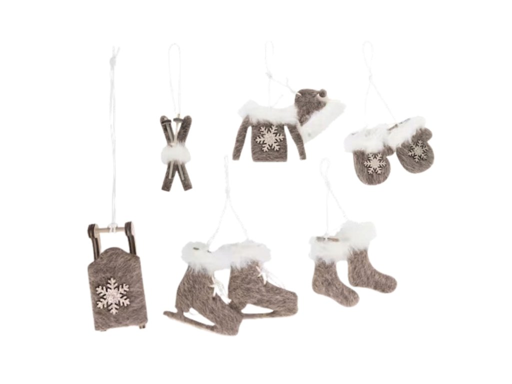 Karácsonyi függődísz szett CHRISTMAS SYMBOLS 6 db